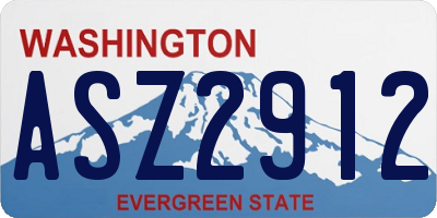 WA license plate ASZ2912