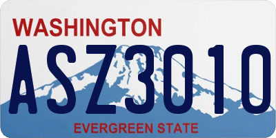 WA license plate ASZ3010