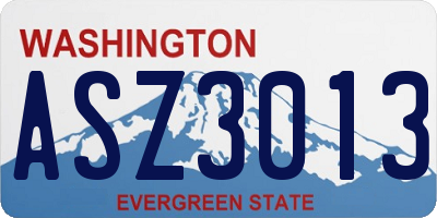 WA license plate ASZ3013