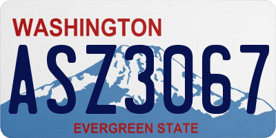 WA license plate ASZ3067