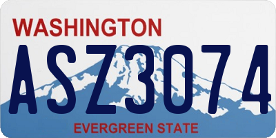 WA license plate ASZ3074