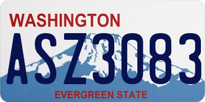 WA license plate ASZ3083
