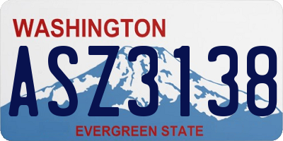 WA license plate ASZ3138