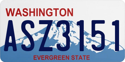 WA license plate ASZ3151