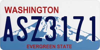 WA license plate ASZ3171