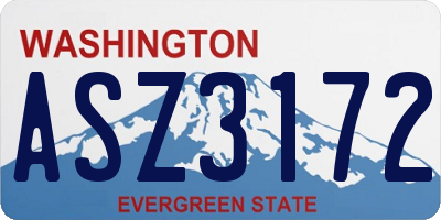 WA license plate ASZ3172