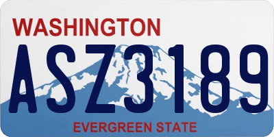 WA license plate ASZ3189