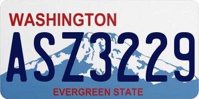 WA license plate ASZ3229
