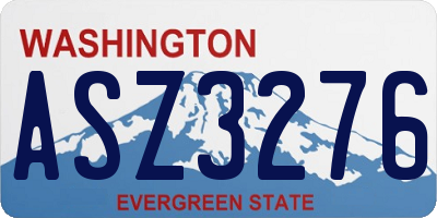 WA license plate ASZ3276