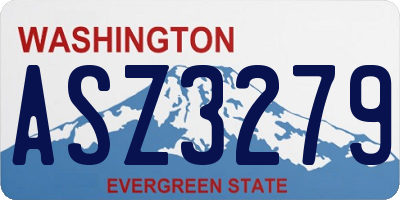 WA license plate ASZ3279