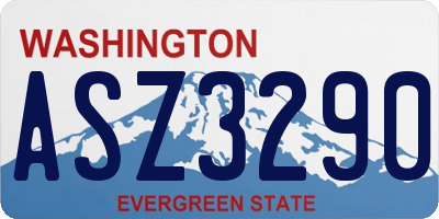 WA license plate ASZ3290