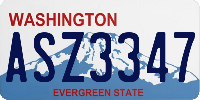 WA license plate ASZ3347