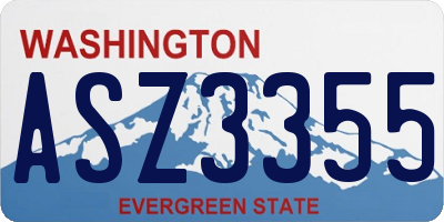 WA license plate ASZ3355