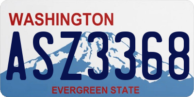 WA license plate ASZ3368