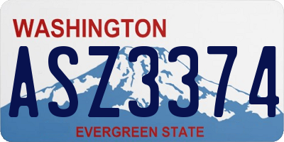 WA license plate ASZ3374