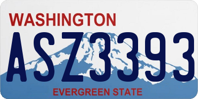 WA license plate ASZ3393