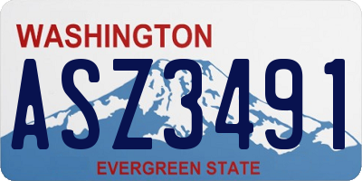 WA license plate ASZ3491