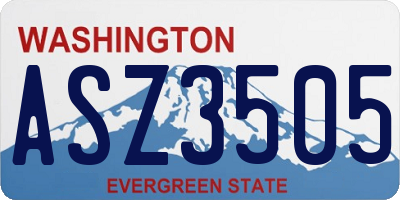 WA license plate ASZ3505