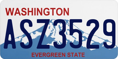 WA license plate ASZ3529