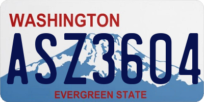 WA license plate ASZ3604