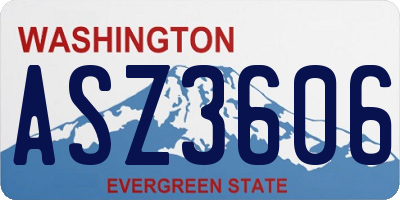 WA license plate ASZ3606