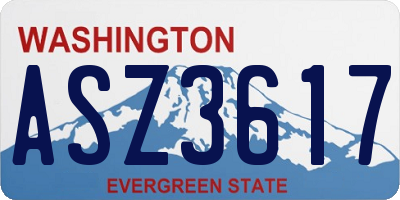 WA license plate ASZ3617
