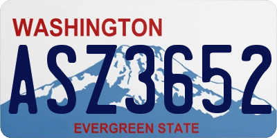 WA license plate ASZ3652