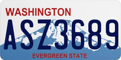 WA license plate ASZ3689