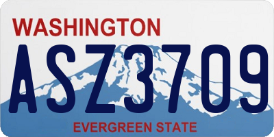WA license plate ASZ3709