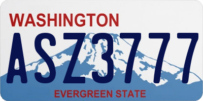 WA license plate ASZ3777