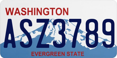 WA license plate ASZ3789
