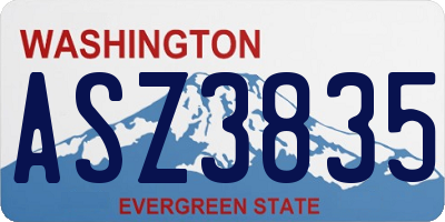 WA license plate ASZ3835