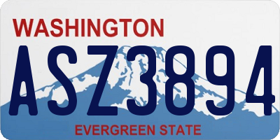 WA license plate ASZ3894