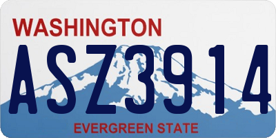 WA license plate ASZ3914