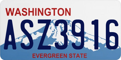 WA license plate ASZ3916