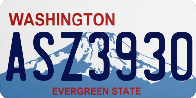 WA license plate ASZ3930