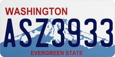 WA license plate ASZ3933