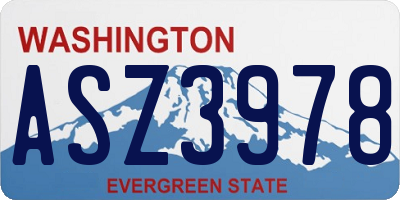 WA license plate ASZ3978