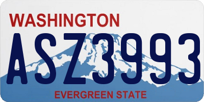 WA license plate ASZ3993