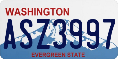 WA license plate ASZ3997