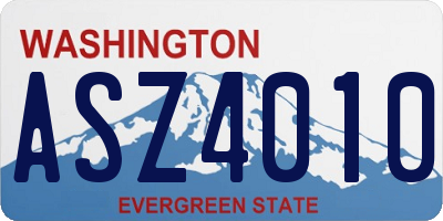 WA license plate ASZ4010