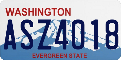 WA license plate ASZ4018