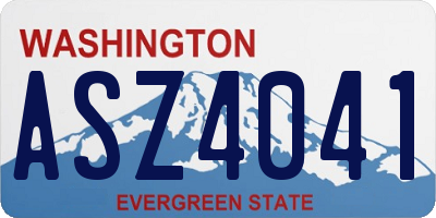 WA license plate ASZ4041