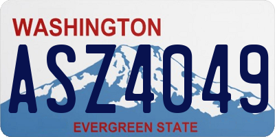 WA license plate ASZ4049