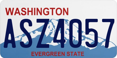 WA license plate ASZ4057