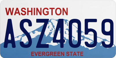 WA license plate ASZ4059