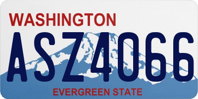 WA license plate ASZ4066