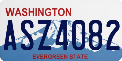 WA license plate ASZ4082