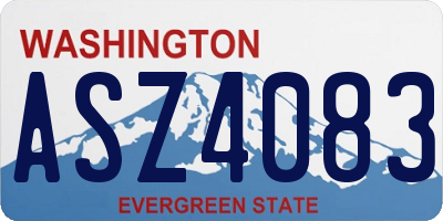 WA license plate ASZ4083