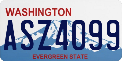 WA license plate ASZ4099